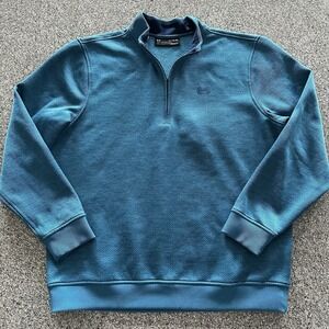 Under Armour Cold Gear Pullover 1/4 Zip Sweater‎ Men's XL Teal Loose Fit
